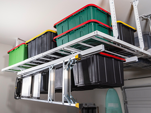 Overhead Storage Shelf And Hook Combo Buy Overhead Garage Storage