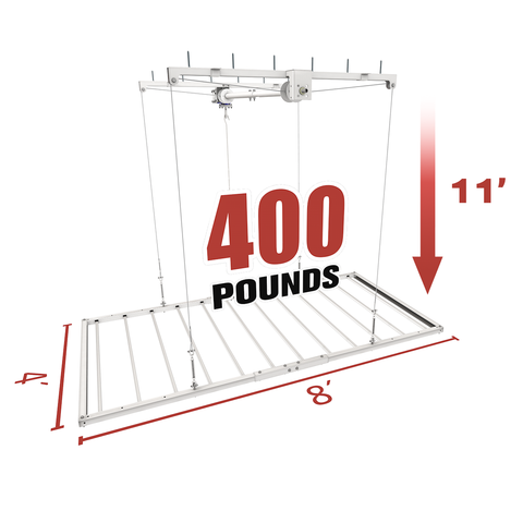 4' x 8' Retractable Garage Storage Lift MAX (400 lb Capacity)