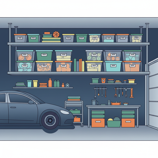 Illustration for Elevate Your Garage: Premium American-Made Ceiling Storage for Quality Homes