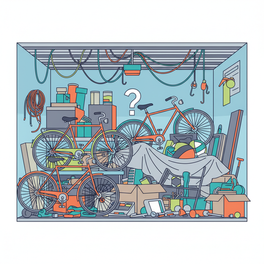 Illustration for Declutter Your Garage: Ceiling Sam's Innovative Bicycle Storage Solutions Free Floor Space