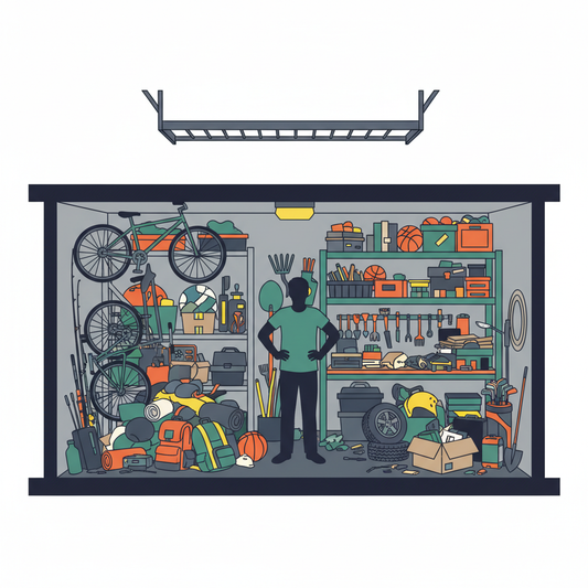 Illustration for Unlock Your Garage's Potential: Superior American-Made Ceiling Storage for Bikes & Gear