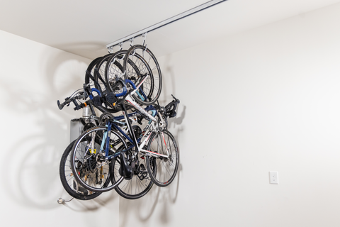 Bike Slide Pro | 300lbs Load Capacity | 4 Hooks | BKSP (Ceiling Mount)