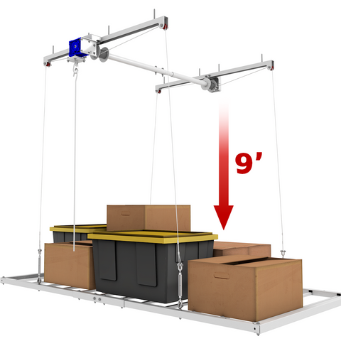 *Pre-Order* 4' x 8' Retractable Garage Storage Lift (9-Foot Drop, 500 lb Capacity)